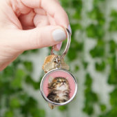 Hübsch im rosa Kätzchen Schlüsselanhänger (Hand)