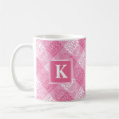Hübsch im rosa Monogramm des Muster-| Kaffeetasse (Links)
