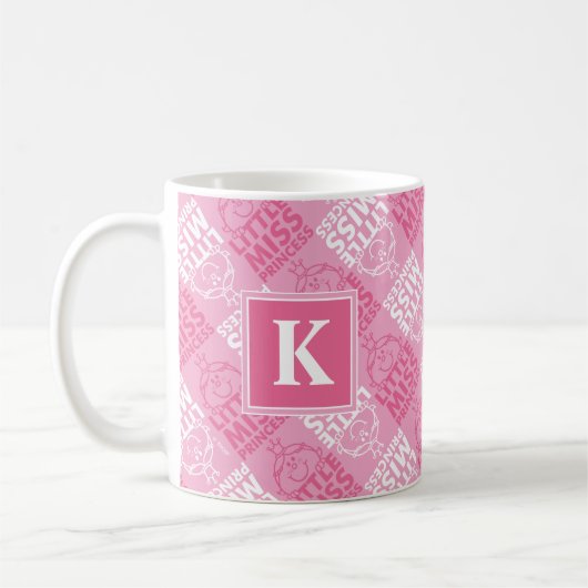 Hübsch im rosa Monogramm des Muster-| Kaffeetasse (Links)