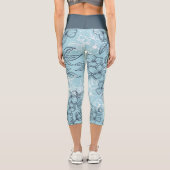 Hübsch in Blau Capri Leggings (Rückseite)
