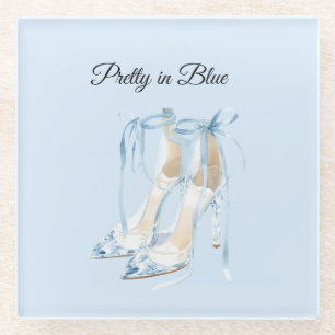 Hübsch in blauen High Heels Glasuntersetzer