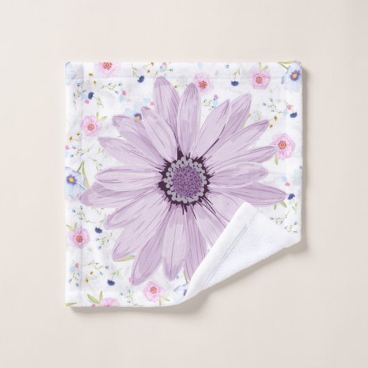 Hübsch in Blume Badhandtuch Set (Waschlappen)