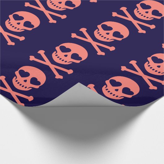 Hübsch in den rosa Schädeln Geschenkpapier (Ecke)