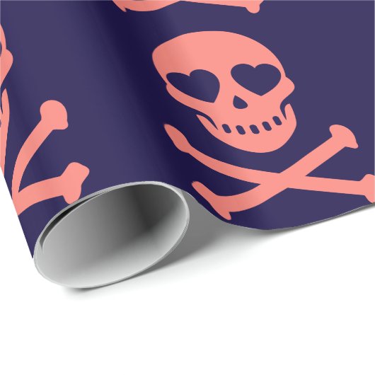 Hübsch in den rosa Schädeln Geschenkpapier (Rolleneckpunkt)