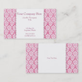 Hübsch in der rosa Damast-Geschäfts-Karte Visitenkarte (Vorne/Hinten)