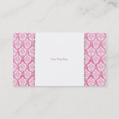 Hübsch in der rosa Damast-Geschäfts-Karte Visitenkarte (Rückseite)