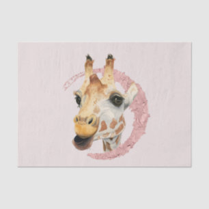 Hübsch in der rosa Giraffewatercolor-Malerei Seidenpapier