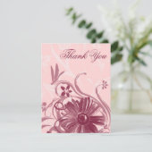 Hübsch in der rosa Libelle danke Karten (Stehend Vorderseite)