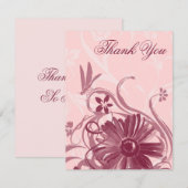 Hübsch in der rosa Libelle danke Karten (Vorne/Hinten)