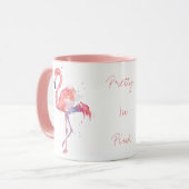 Hübsch in der rosa Wasser-Farbflamingo-Tasse Tasse (Vorderseite Links)