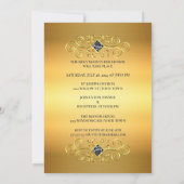 Hübsch in Gold Quinceanera Einladung (Rückseite)