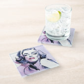 Hübsch in Lila Glasuntersetzer (Schrägansicht)