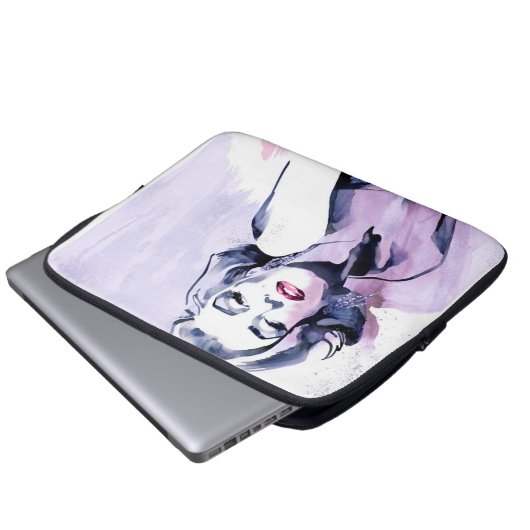 Hübsch in Lila Laptopschutzhülle (Vorne Knopf)