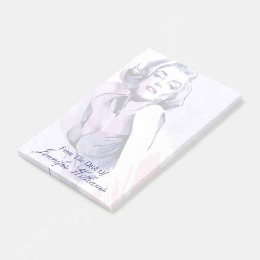 Hübsch in Lila Post-it Klebezettel (angewinkelt)