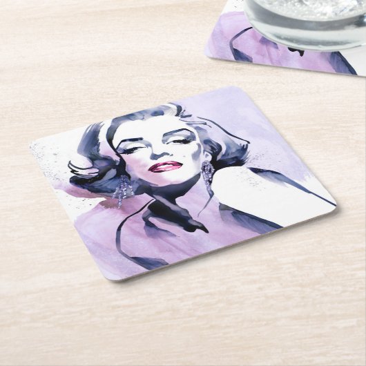 Hübsch in Lila Rechteckiger Pappuntersetzer (angewinkelt)