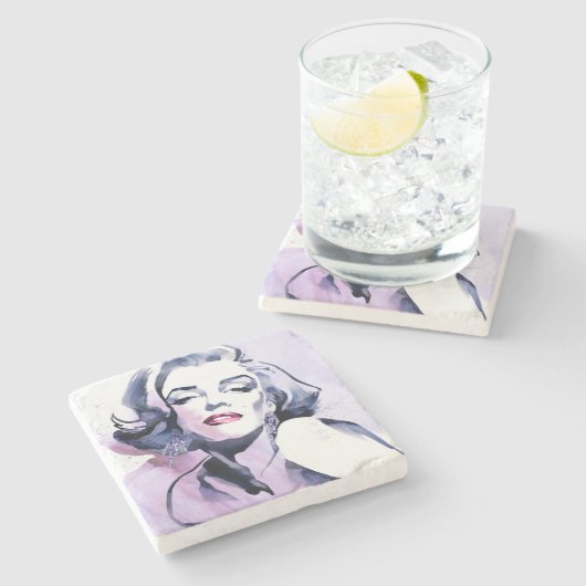 Hübsch in Lila Steinuntersetzer (Seitenansicht)