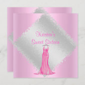 HÜBSCH IN PINK 16 . GEBURTSTAG EINLADUNG (Vorne/Hinten)