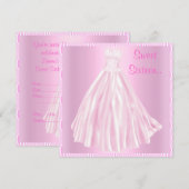 HÜBSCH IN PINK 16 . GEBURTSTAG EINLADUNG (Vorne/Hinten)