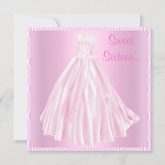 HÜBSCH IN PINK 16 . GEBURTSTAG EINLADUNG (Vorderseite)
