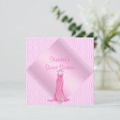 HÜBSCH IN PINK 16 . GEBURTSTAG EINLADUNG (Stehend Vorderseite)