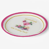 Hübsch in Pink 30. Geburtstag Vibrant Celebration Pappteller (Schrägansicht)