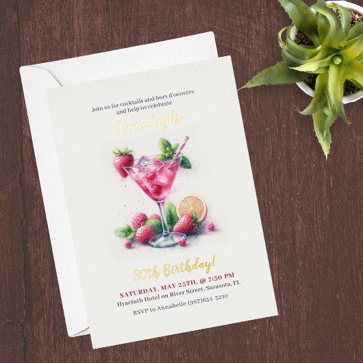 Hübsch in Pink 30. Geburtstagsfeier Folieneinladung