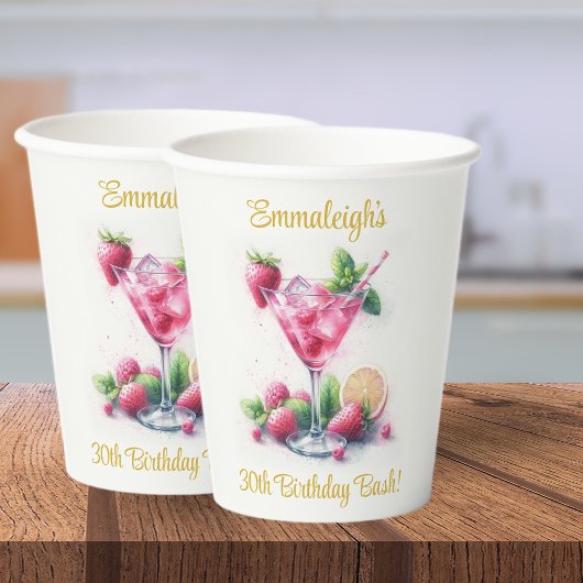 Hübsch in Pink 30. Geburtstagsfeier Pappbecher