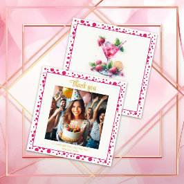 Hübsch in Pink 30. Geburtstagsfeier Vielen Dank Dankeskarte