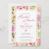 Hübsch in Pink-Aquarell-Brautparty Einladung (Vorderseite)