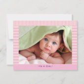 Hübsch in Pink Baby Girl Ankündigung (Vorderseite)