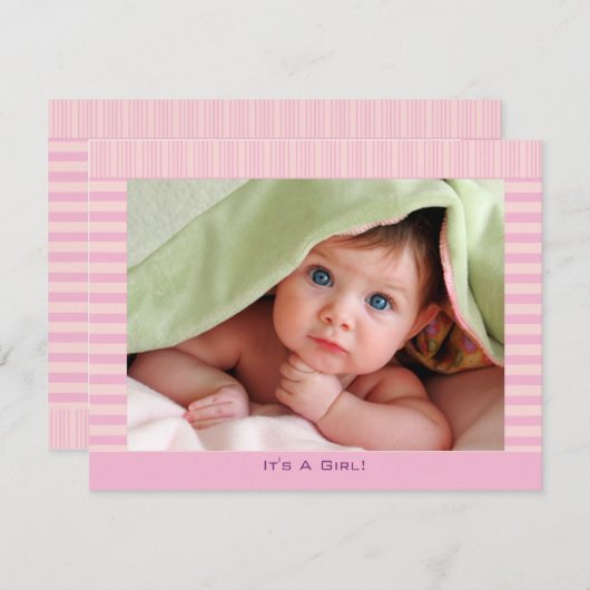 Hübsch in Pink Baby Girl Ankündigung (Vorne/Hinten)