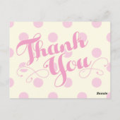 Hübsch in Pink Babydusche, danke Karten (Rückseite)