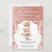 Hübsch in Pink Ballerina Girl Einladung (Vorderseite)