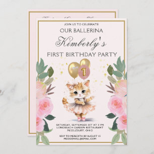 Hübsch in Pink Ballerina Girl Einladung