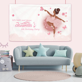 Hübsch in Pink Ballerina Girls Geburtstagsparty Banner