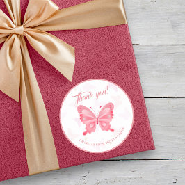 Hübsch in Pink Ballerina Girls Geburtstagsparty Runder Aufkleber