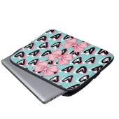 Hübsch in Pink & Black BowHeart Laptop-Sieb Laptopschutzhülle (Vorne Knopf)