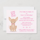 Hübsch in Pink Chihuahua Einladung (Vorderseite)