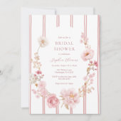 Hübsch in Pink Floral Bridal Dusche Einladung (Vorderseite)