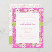Hübsch in Pink Garden Babydusche/DJ-Farbe Einladung (Vorne/Hinten)