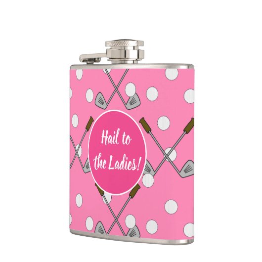 "Hübsch in Pink Golf Flask" Flachmann (Links)