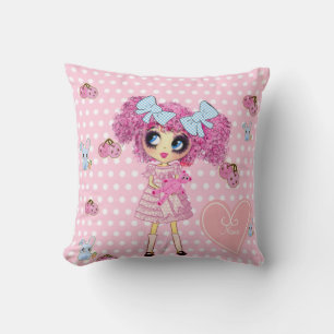 Hübsch in Pink Kawaii Girl PinkyP Kissen