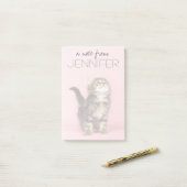 Hübsch in Pink Kitten Post-it Klebezettel (Auf Schreibtisch)