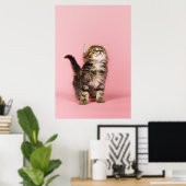 Hübsch in Pink Kitten Poster (Heimbüro)