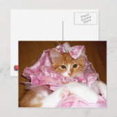 Hübsch in Pink Kitten Postkarte (Vorne/Hinten)