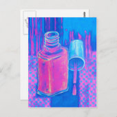 Hübsch in Pink Nail Polnisch Postkarte (Vorne/Hinten)