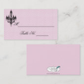 Hübsch in Pink Polka Dots mit Black Chandelier Pl Platzkarte (Vorne/Hinten)