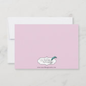 Hübsch in Pink Polka Dots mit schwarzem Lüster Re Einladung (Rückseite)