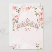 Hübsch in Pink Schöne Gotische Rose Quinceanera Einladung (Rückseite)