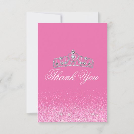 Hübsch in Pink, Sparkle Dankeskarten Dankeskarte (Rückseite)